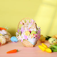 Bunny Flower Basket 3D Pop Up Card