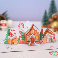Gingerbread House Christmas Flip Pop Up Card