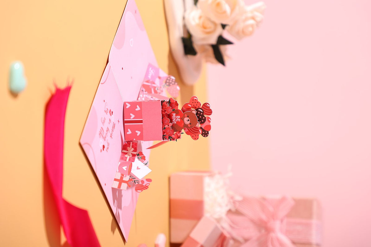 Valentine's Day Heart Bear Pop Up Card
