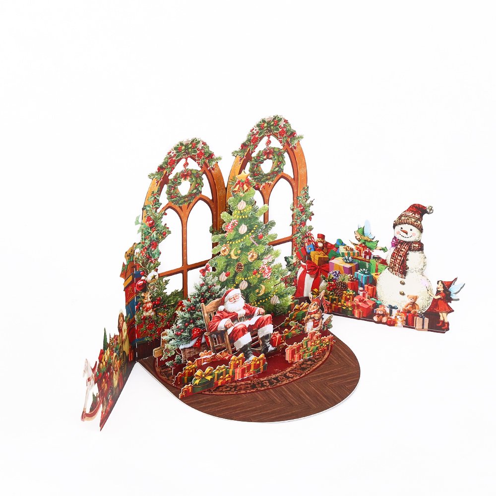 Vintage Christmas 3D Pop Up Card