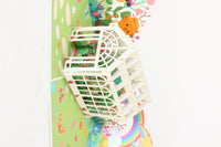 Greenhouse Cat Watering Plants 3D Pop Up Card