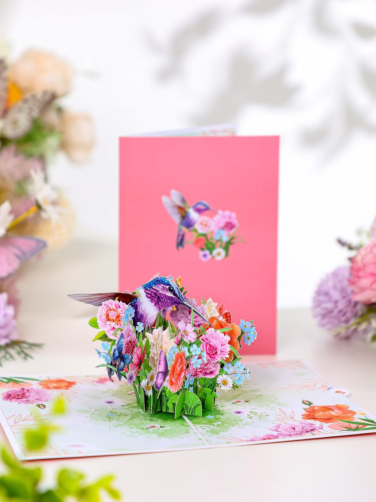 Flowering Shrubs Hummingbird 3D Pop Up Card