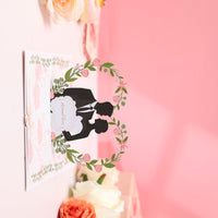 Floral Wreath Wedding Silhouette 3D Pop Up Card