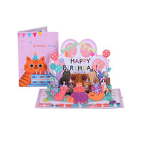 Cat Egg Birthday Party 3D Pop Up Card