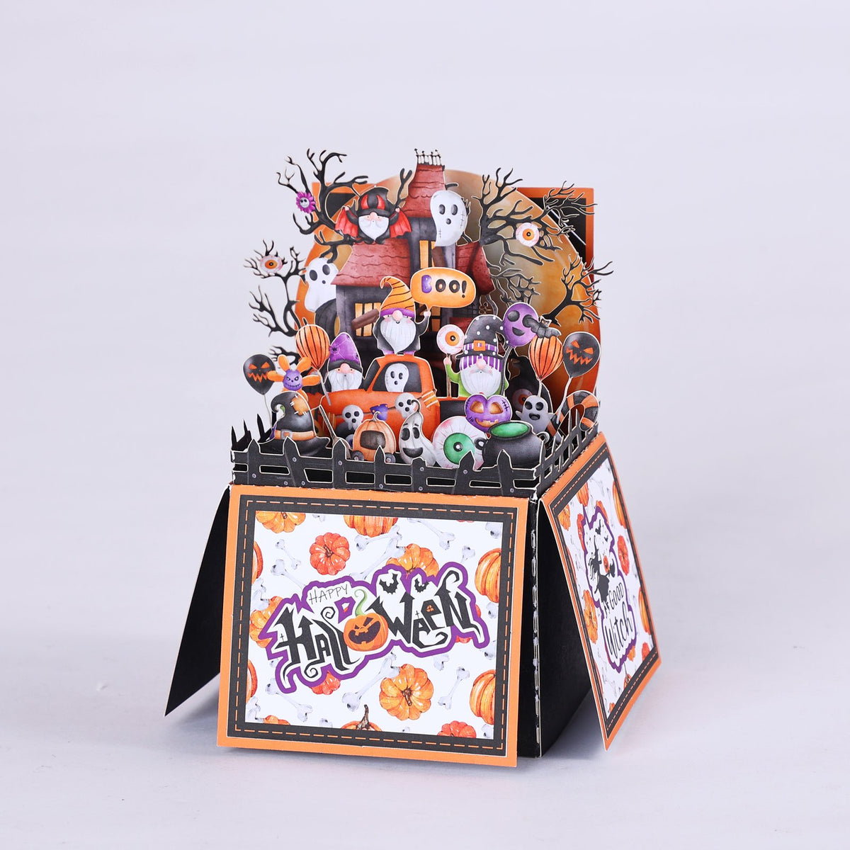Halloween Gnome Box Orange Card