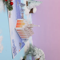 Snowy Night Church Flip Pop Up Card