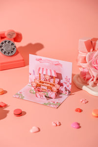 Valentine's Day Bear Car 90° 3D Pop Up Card