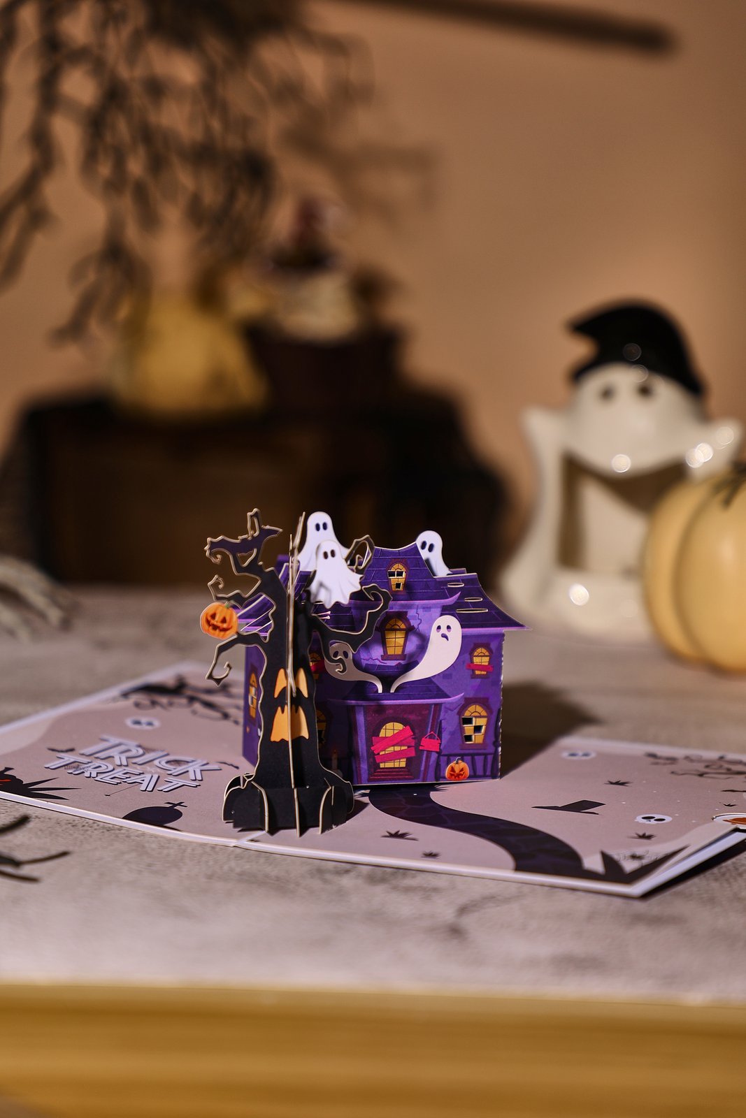 Halloween Haunted House Greeting Card