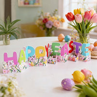 Easter Letter H Floral Art Greeting Card