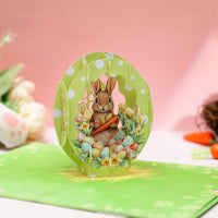 Green Bunny Easter Egg Flip Pop Up Card