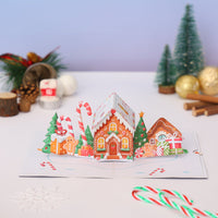Gingerbread House Christmas Flip Pop Up Card