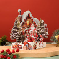 Santa Claus Snowy House 3D Pop Up Card