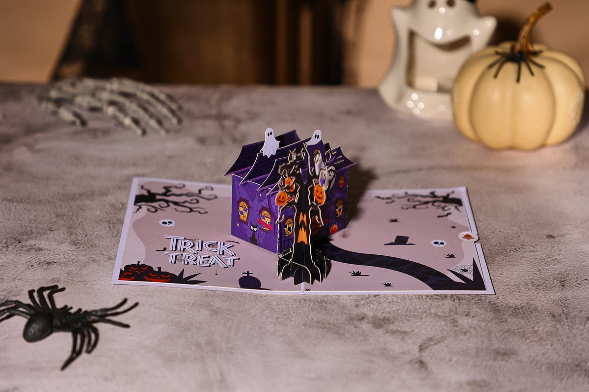 Halloween Haunted House Greeting Card