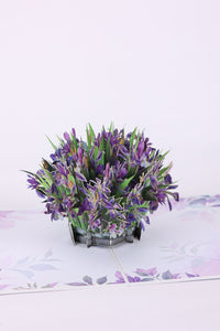 Lavender Flower Bouquet Flip Pop Up Card