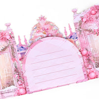 Pink Window Scene Christmas Greeting Card