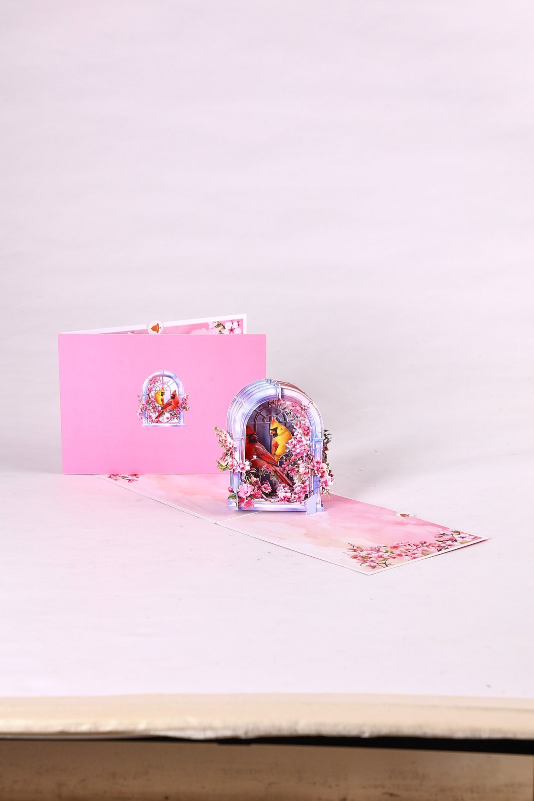 Arch Cherry Blossom Bird Greeting Card