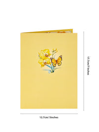 Yellow Orchid Floral Branch 3D Pop Up Card