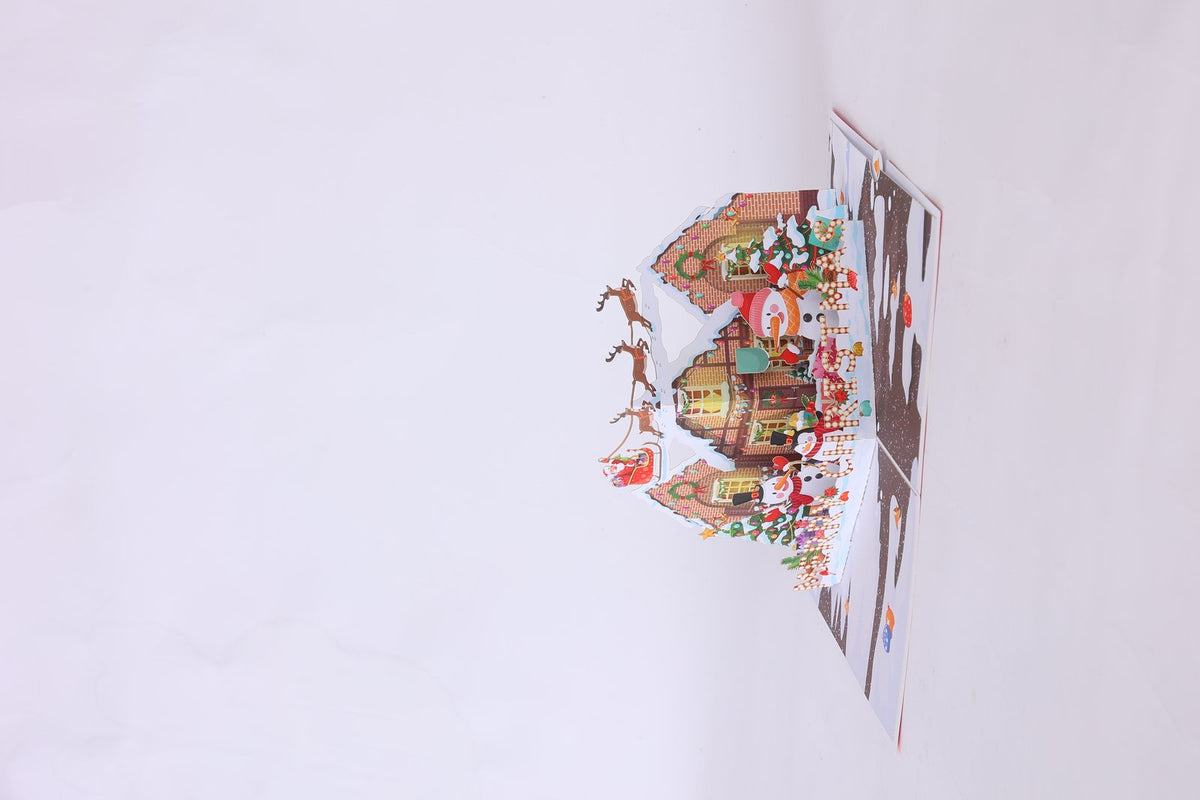 Snowy Night Christmas House 3D Pop Up Card