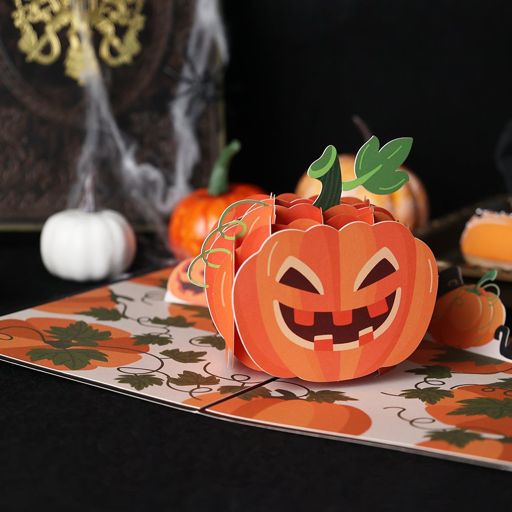 Happy Halloween Funny Pumpkin Pop Up Card