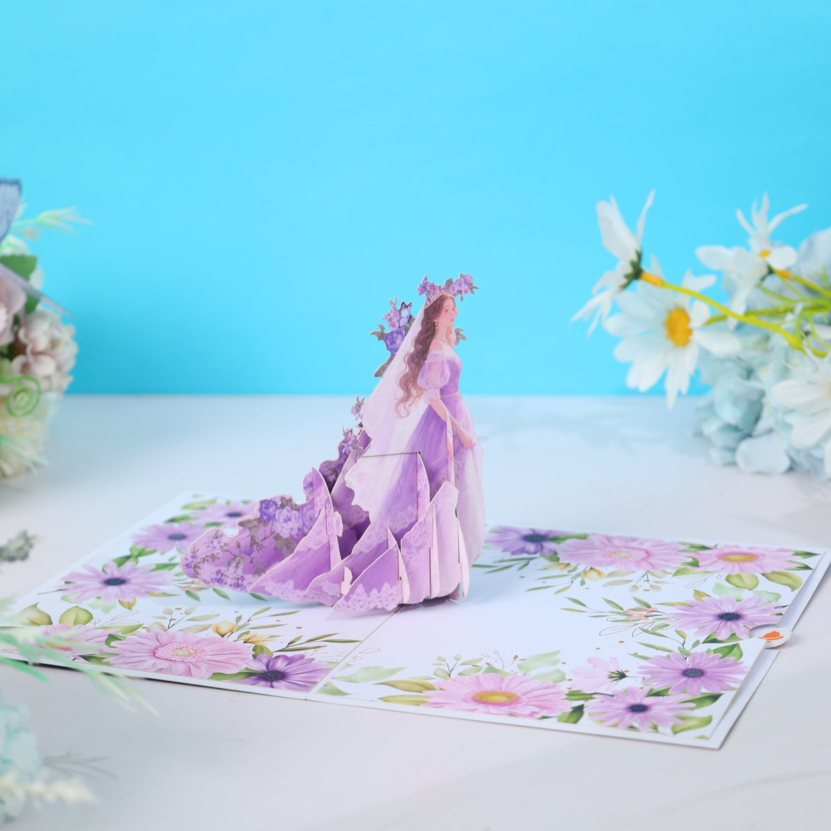 Purple Valentine's Day Flip Pop Up Card