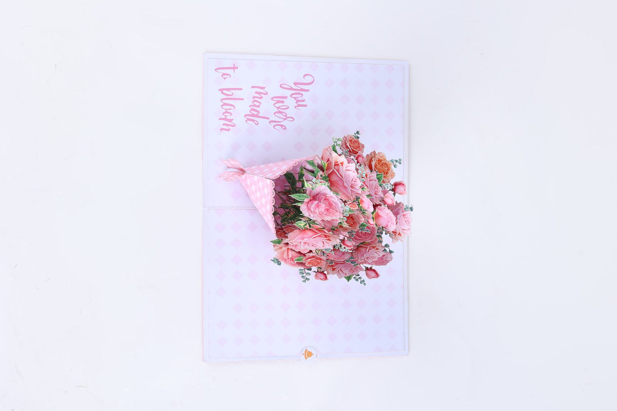 Pink Flower Bouquet Greeting Card