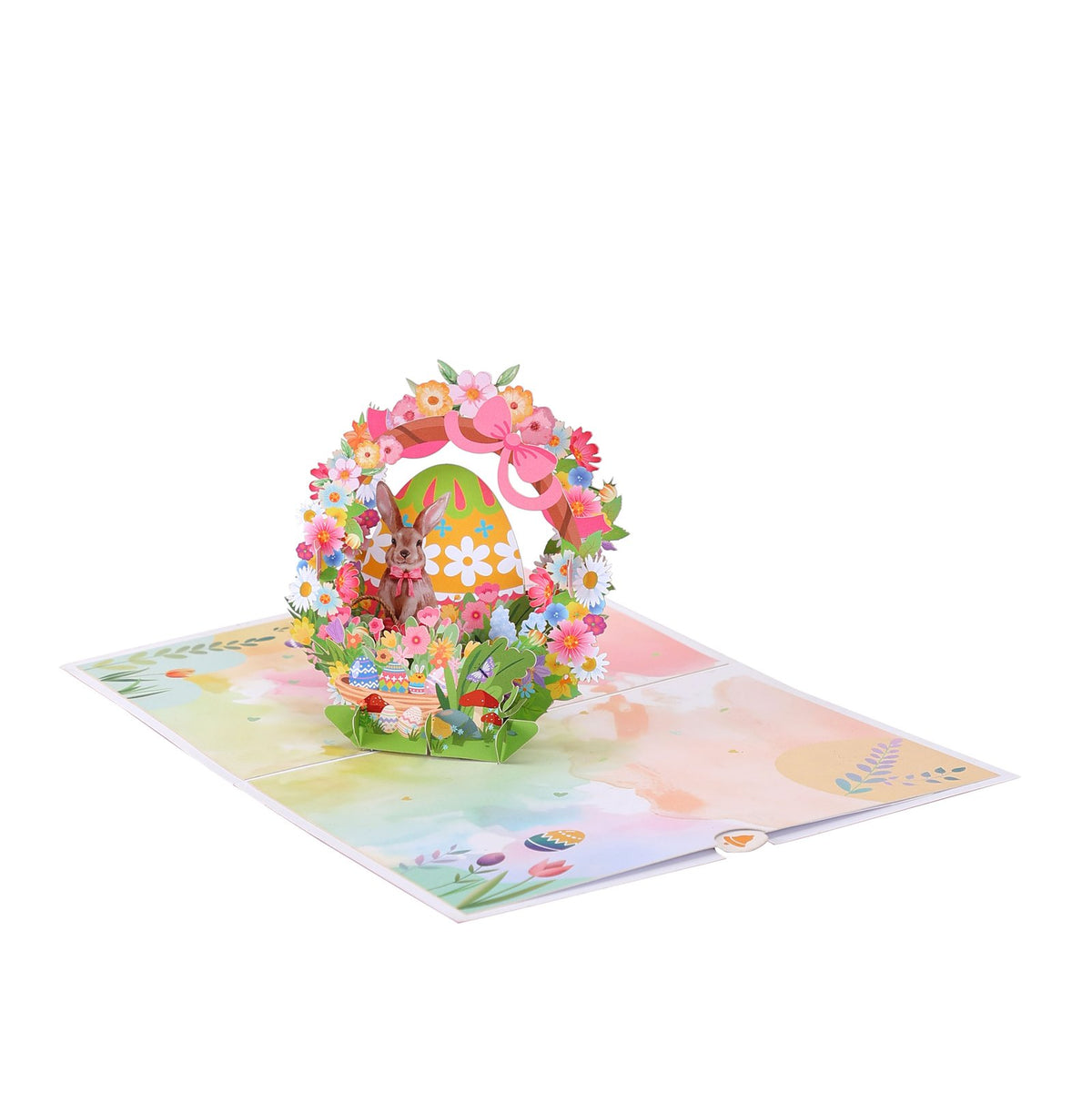 Easter Egg Floral Wreath Greeting Card