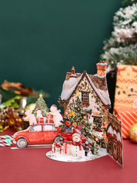 Christmas Vintage Car Flip Pop Up Card