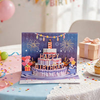 Balloon Happy Birthday Fireworks Greeting Card