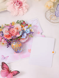 Dahlia Flower Vase 3D Pop Up Card