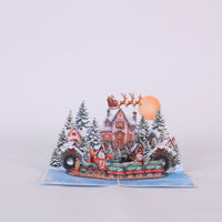 Christmas Reindeer Snowfield Greeting Card