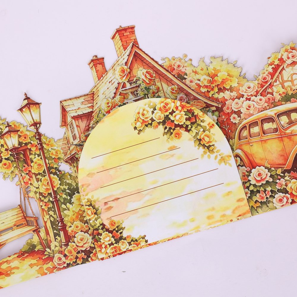 Yellow Rose Garden Double Door Pop Up Card