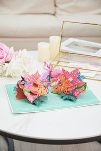 Flamingo Fresh Flowers Greeting Card