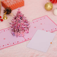 Pink Christmas Tree Greeting Card