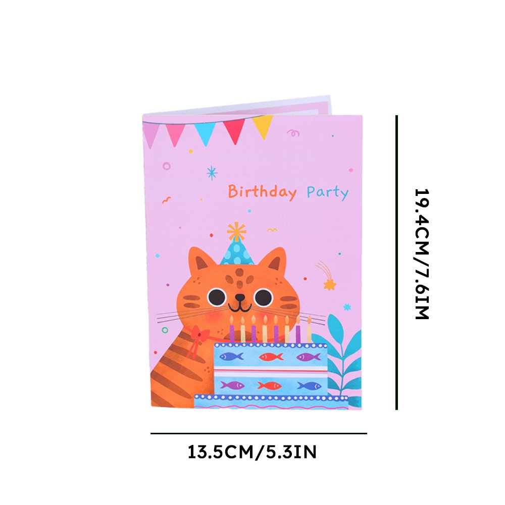 Cat Egg Birthday Party 3D Pop Up Card