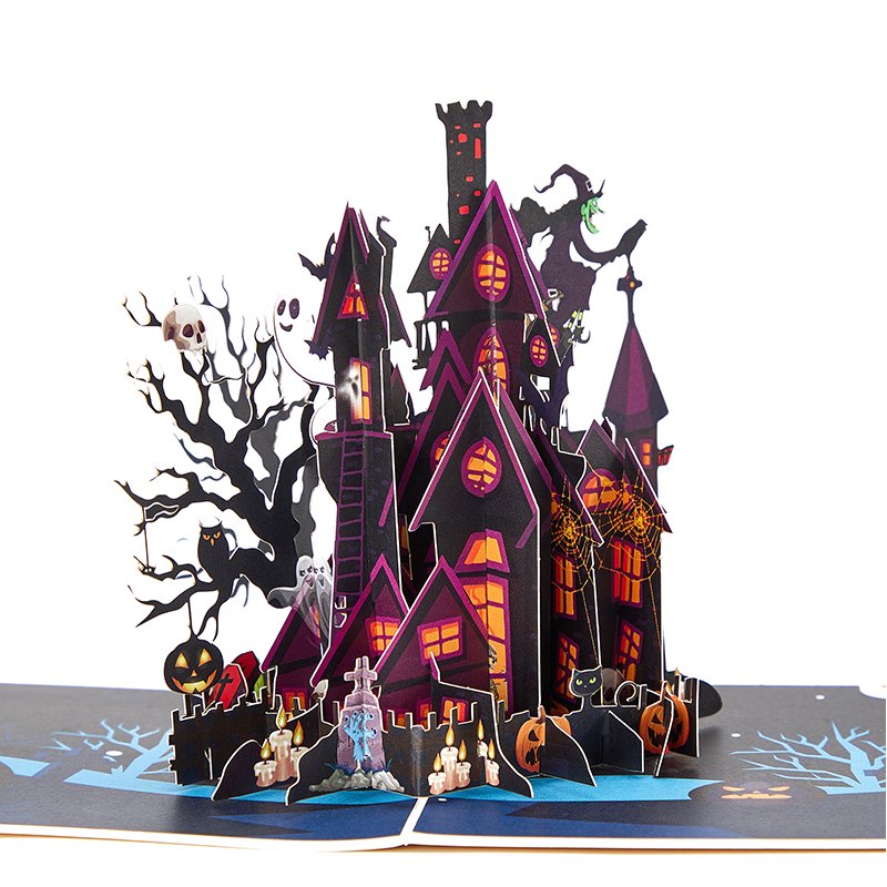 Halloween Haunted House Greeting Card