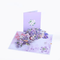 Purple Lily Floral Branch 3D Pop Up Card