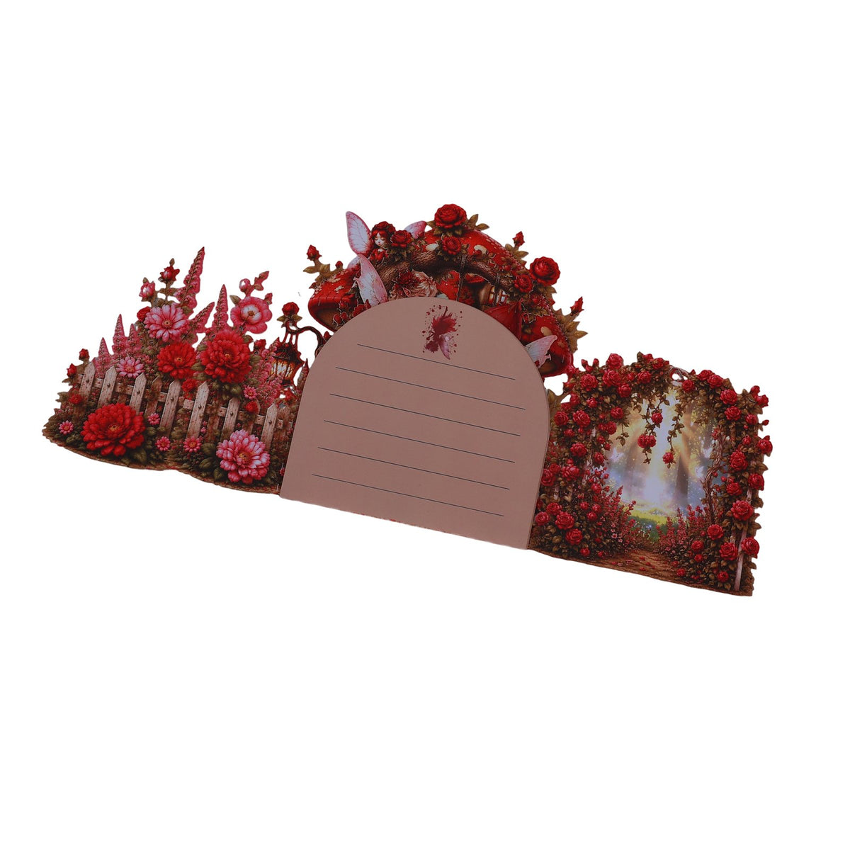 Elf Red Rose Double Door 3D Pop Up Card