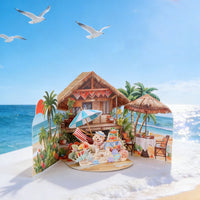 Tropical Beach Flip Pop Up Card
