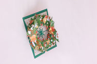 Christmas Gingerbread Floral Wreath 3D Pop Up Card