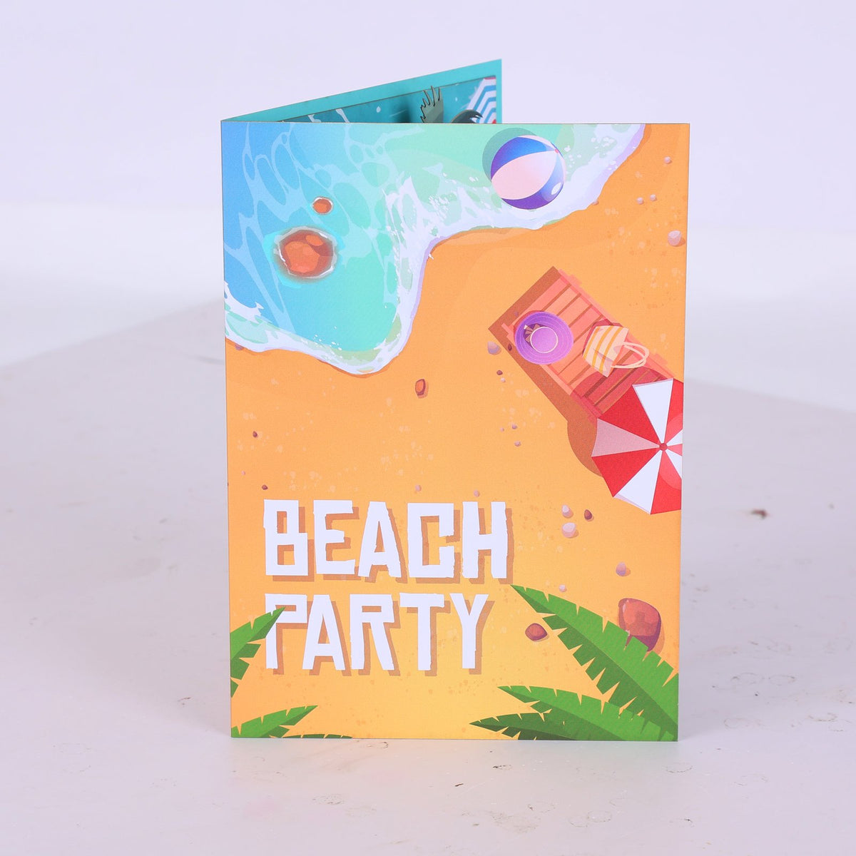 Summer Beach Party Umbrella 3D Pop Up Card