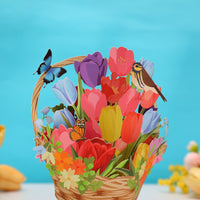 Tulip Mini Flower Basket Greeting Card
