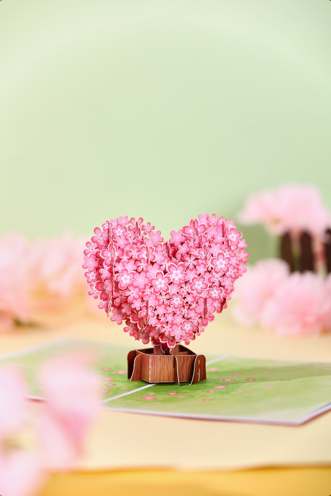 Cherry Blossom Heart Greeting Card