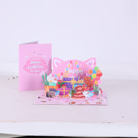 Cat Egg Birthday Party 3D Pop Up Card