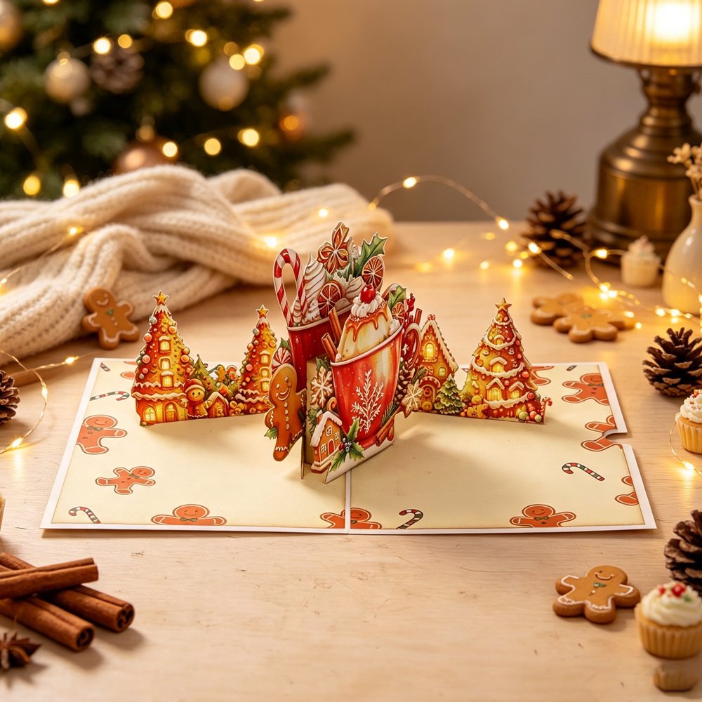 Gingerbread Man Hot Cocoa Greeting Card