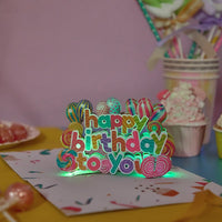 Lollipop Birthday LED Lights & Music Pop Up Card