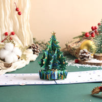 Blue Tone Christmas Tree Greeting Card