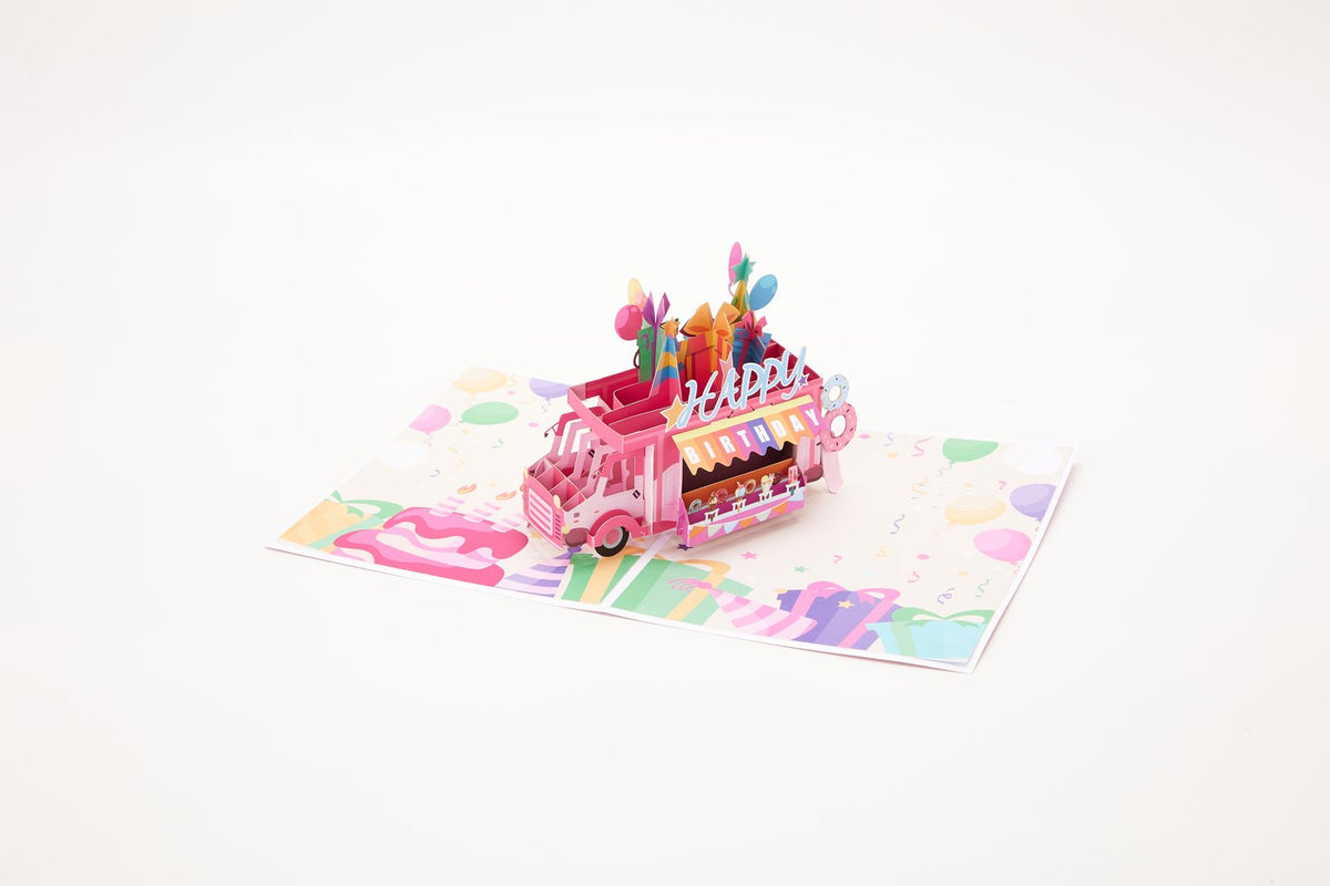 Birthday Ice Cream Food Truck 3D Pop Up Card For Her