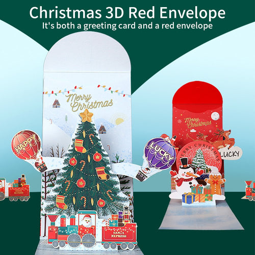 3D Christmas Red Envelope Pop Up Card