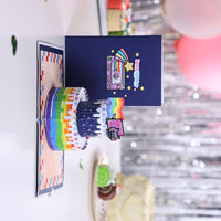 Rainbow Cat Cake Birthday Greeting Card