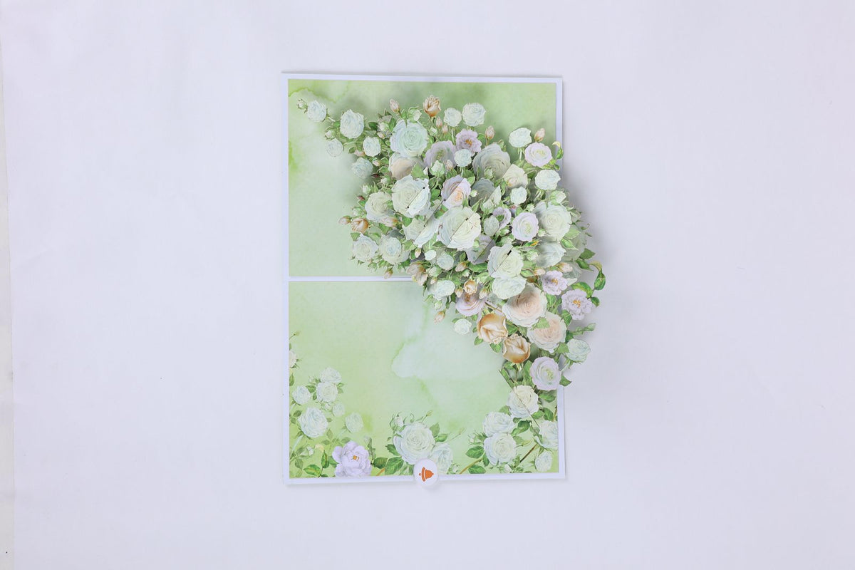 White Rose 3D Pop Up Card
